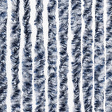 Insect Curtain Blue, White and Silver 100x220 cm Chenille