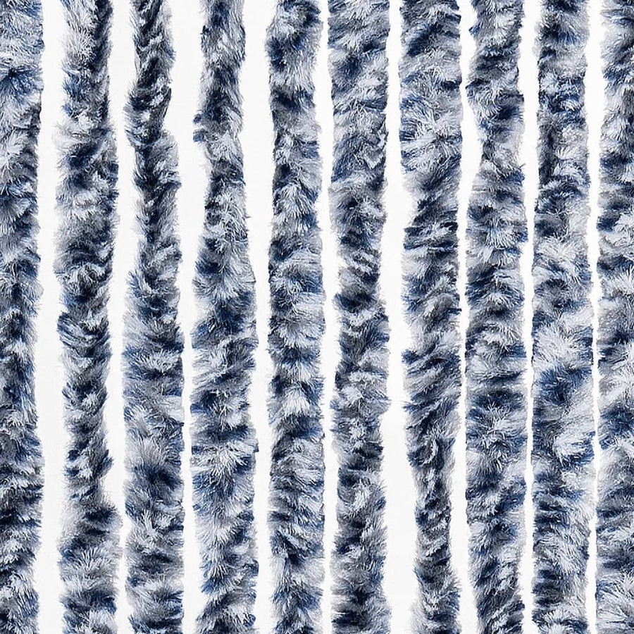Insect Curtain Blue, White and Silver 100x220 cm Chenille