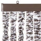 Insect Curtain Brown and Beige 90x220 cm Chenille - Top-Down View