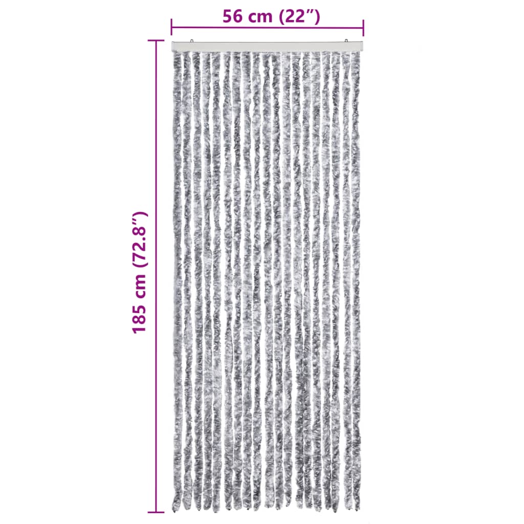 Insect Curtain White and Grey 56x185 cm Chenille