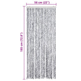 Insect Curtain White and Grey 56x185 cm Chenille