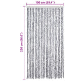 Insect Curtain White and Grey 100x220 cm Chenille - Close-Up Angle