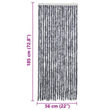 Insect Curtain Silver 56x185 cm Chenille - Close-Up Angle