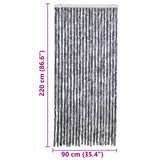 Insect Curtain Silver 90x220 cm Chenille - Close-Up Angle