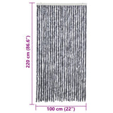 Insect Curtain Silver 100x220 cm Chenille - Close-Up Angle