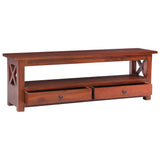 TV Cabinet Brown 120x30x40 cm Solid Mahogany Wood - Front View