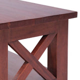 TV Cabinet Brown 120x30x40 cm Solid Mahogany Wood - Rear View