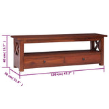 TV Cabinet Brown 120x30x40 cm Solid Mahogany Wood - Low Angle
