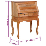 Secretary Desk 78x42x103 cm Solid Mahogany Wood
