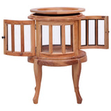 Vitrine Cabinet Natural 50x50x76 cm Solid Mahogany Wood - Top-Down View