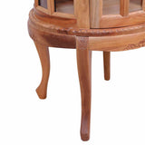 Vitrine Cabinet Natural 50x50x76 cm Solid Mahogany Wood - Low Angle