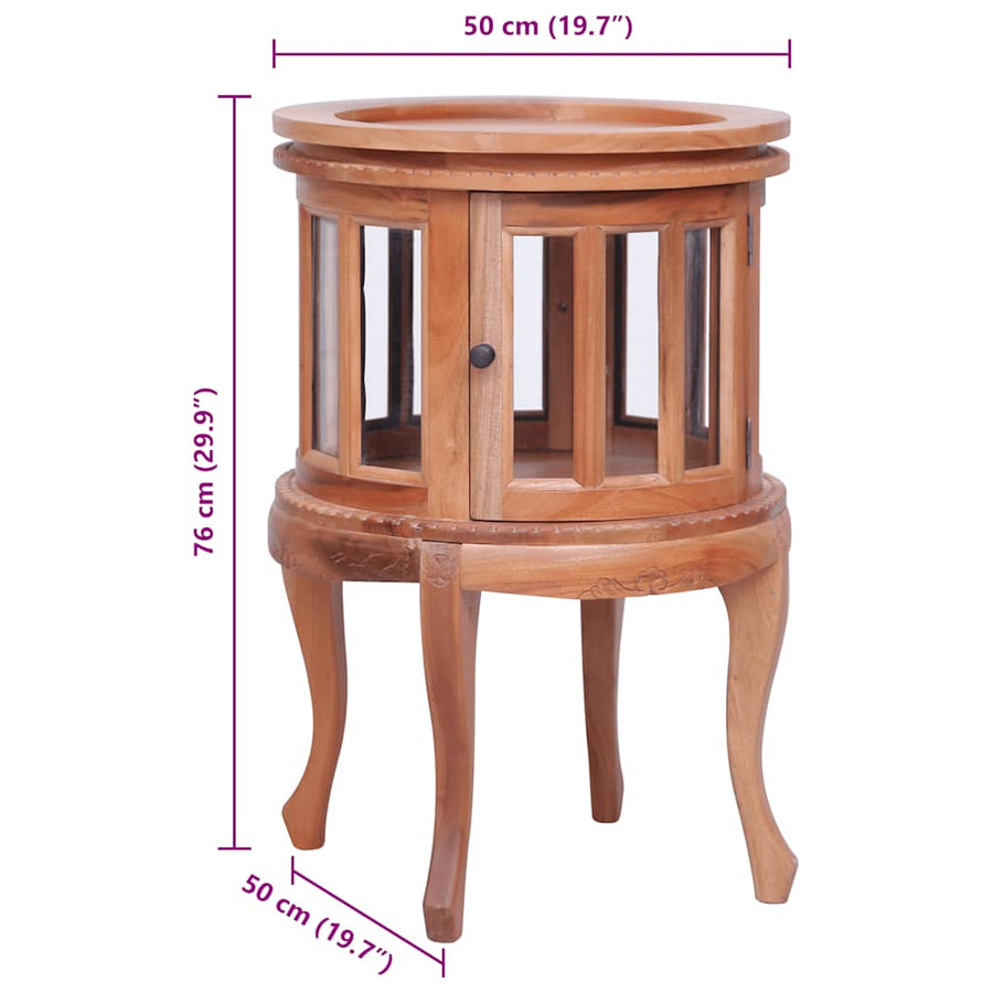Vitrine Cabinet Natural 50x50x76 cm Solid Mahogany Wood