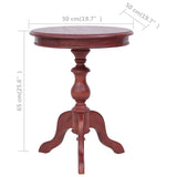Side Table Brown 50x50x65 cm Solid Mahogany Wood