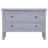 Sideboard with 2 Drawers 90x30x60 cm Solid Mahogany Wood - Side View