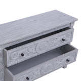 Sideboard with 2 Drawers 90x30x60 cm Solid Mahogany Wood - Low Angle