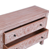Sideboard with 2 Drawers 90x30x60 cm Solid Mahogany Wood