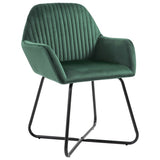 Dining Chairs 2 pcs Green Velvet - Front View
