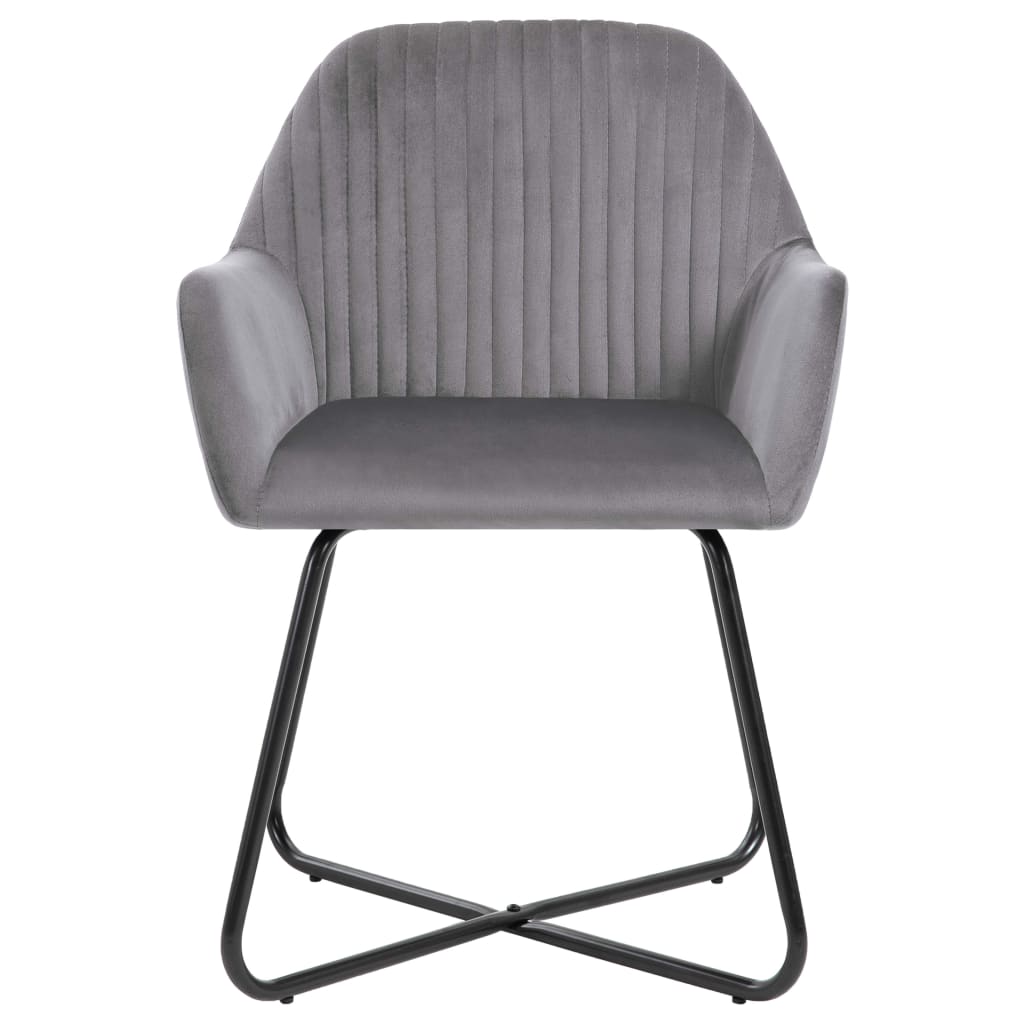 Dining Chairs 2 pcs Grey Velvet