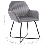 Dining Chairs 2 pcs Grey Velvet