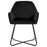 Dining Chairs 2 pcs Black Velvet - Side View