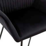 Dining Chairs 2 pcs Black Velvet - Rear View