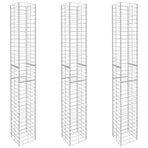 Gabion Baskets 3 pcs Galvanised Steel 25x25x197 cm