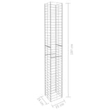 Gabion Baskets 3 pcs Galvanised Steel 25x25x197 cm - Rear View