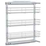 3-Tier Pull-out Kitchen Wire Basket Silver 47x15.5x55.5 cm - Front View