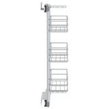 3-Tier Pull-out Kitchen Wire Basket Silver 47x15.5x55.5 cm - 45-Degree Angle