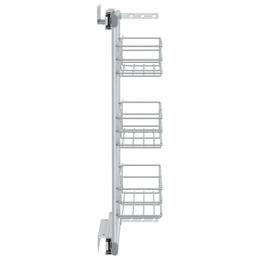 3-Tier Pull-out Kitchen Wire Basket Silver 47x15.5x55.5 cm