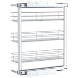 3-Tier Pull-out Kitchen Wire Basket Silver 47x15.5x55.5 cm - Rear View