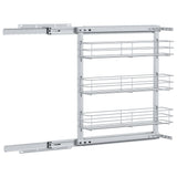 3-Tier Pull-out Kitchen Wire Basket Silver 47x15.5x55.5 cm - Close-Up Angle