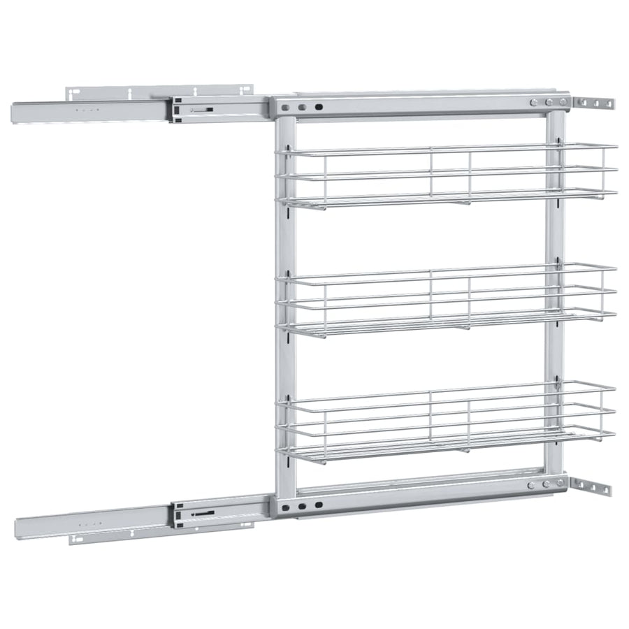 3-Tier Pull-out Kitchen Wire Basket Silver 47x15.5x55.5 cm