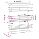 3-Tier Pull-out Kitchen Wire Basket Silver 47x15.5x55.5 cm - Extra Image