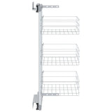 3-Tier Pull-out Kitchen Wire Basket Silver 47x25x56 cm - 45-Degree Angle
