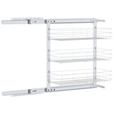 3-Tier Pull-out Kitchen Wire Basket Silver 47x25x56 cm - Close-Up Angle
