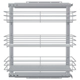 3-Tier Pull-out Kitchen Wire Basket Silver 47x35x56 cm - Top-Down View