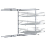 3-Tier Pull-out Kitchen Wire Basket Silver 47x35x56 cm - Close-Up Angle