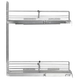 2-Tier Pull-out Kitchen Wire Basket Silver 47x15x54.5 cm - Top-Down View