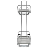 2-Tier Pull-out Kitchen Wire Basket Silver 47x15x54.5 cm - Close-Up Angle