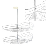 2-Tier Kitchen Wire Basket Silver 180 Degree 75x38x80 cm