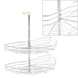 2-Tier Kitchen Wire Basket Silver 180 Degree 75x38x80 cm - Front View