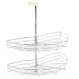 2-Tier Kitchen Wire Basket Silver 180 Degree 75x38x80 cm - Top-Down View