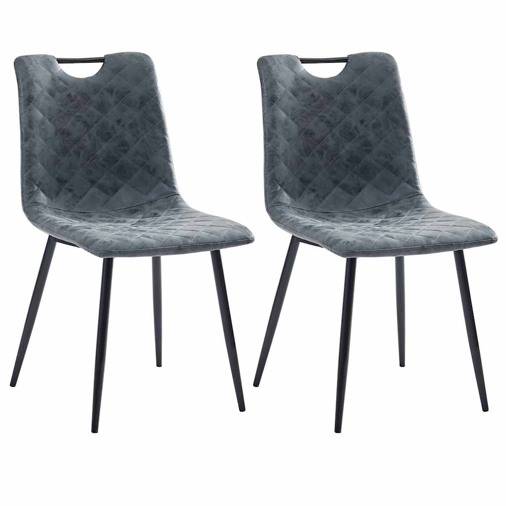 Dining Chairs 2 pcs Black Faux Leather
