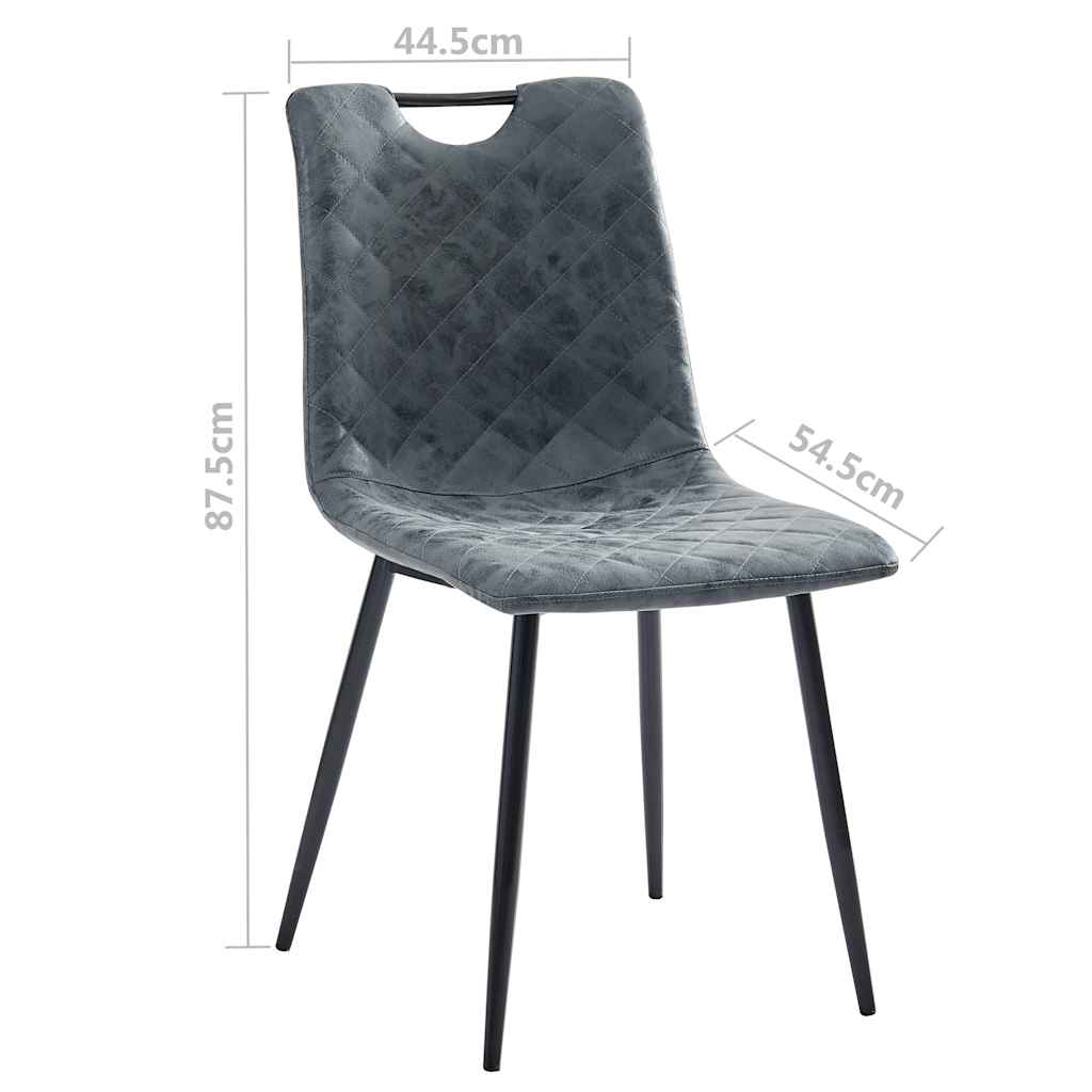 Dining Chairs 2 pcs Black Faux Leather