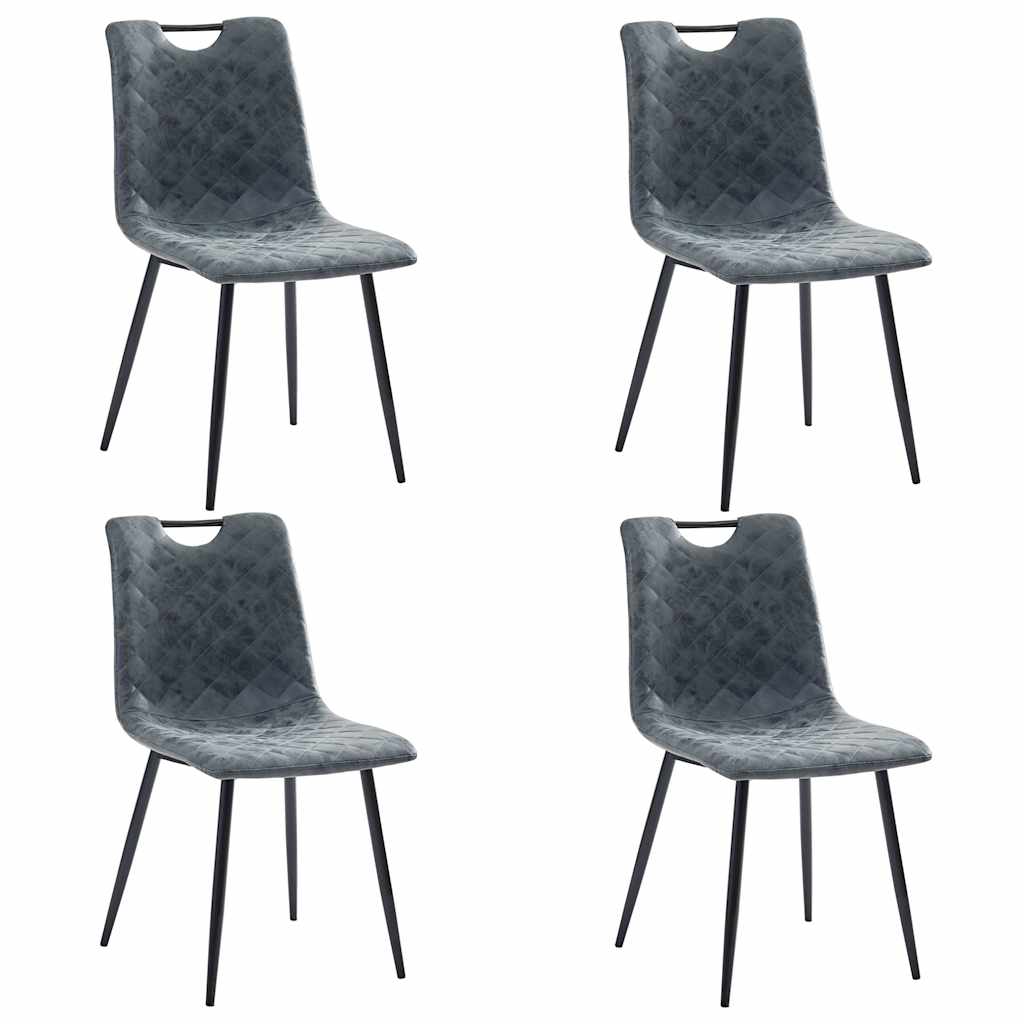 Dining Chairs 4 pcs Black Faux Leather