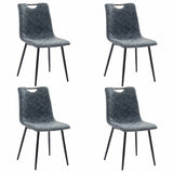 Dining Chairs 4 pcs Black Faux Leather