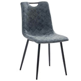 Dining Chairs 4 pcs Black Faux Leather - Front View