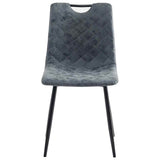 Dining Chairs 4 pcs Black Faux Leather - Side View