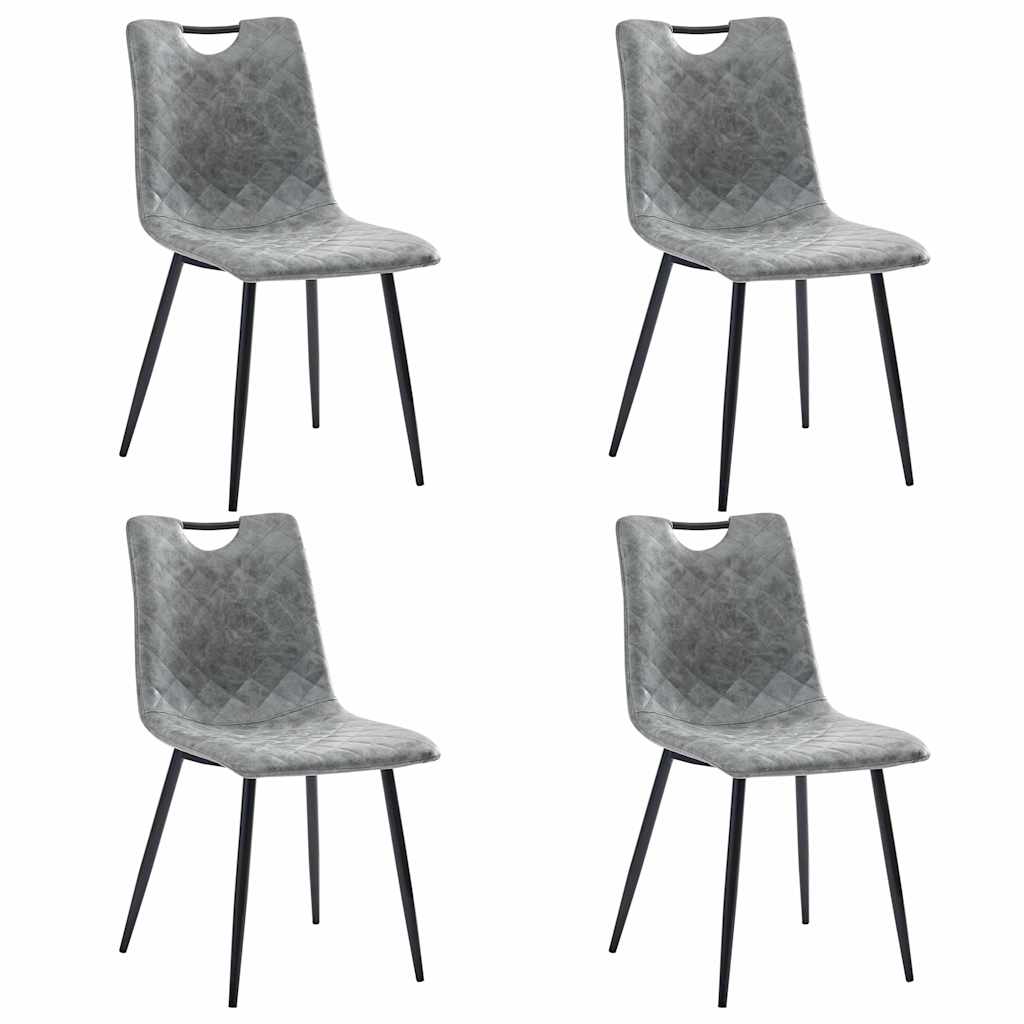 Dining Chairs 4 pcs Dark Grey Faux Leather